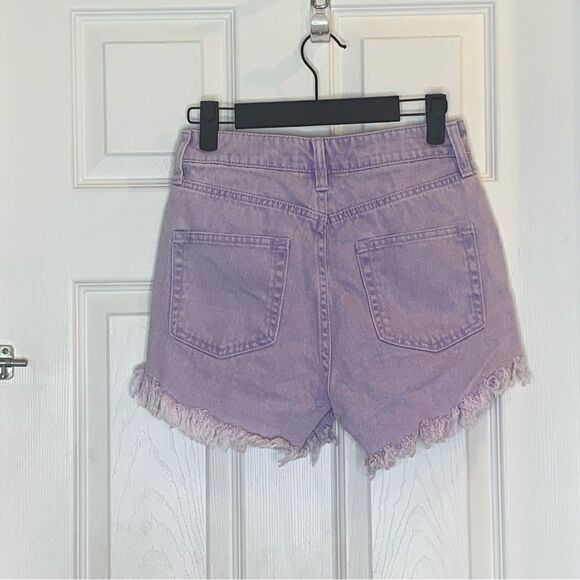 Wild Fable Highest Rise Purple Distressed Shorts Size 0 - Picture 6 of 10